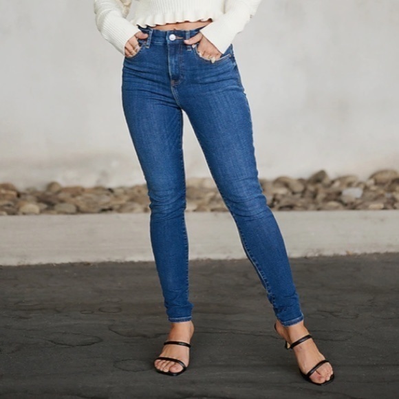 COPY - High Waisted FlexX Medium Wash Skinny Jeans Express women's Small & medi… - Picture 1 of 5